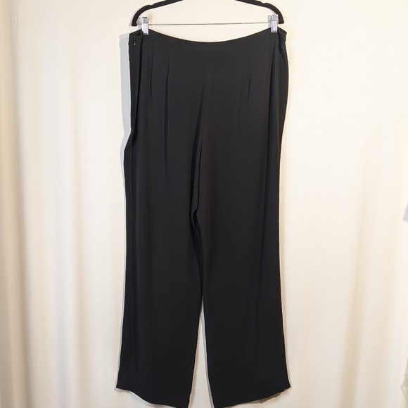 NWT Eileen Fisher Georgette Black Wide Leg Pant - Picture 8 of 8